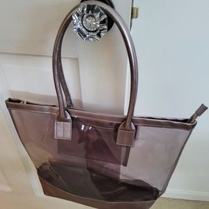 Neiman Marcus Clear Pewter Tote